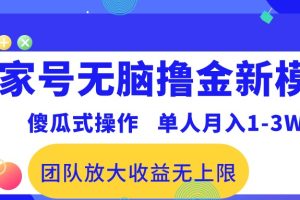 （10529期）百家号无脑撸金新模式，傻瓜式操作，单人月入1-3万！团队放大收益无上限！[中创网]