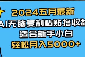 （10578期）2024五月最新AI撸收益玩法 无脑复制粘贴 新手小白也能操作 轻松月入5000+[中创网]