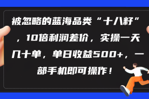 （10696期）被忽略的蓝海品类“十八籽”，10倍利润差价，实操一天几十单 单日收益500+[中创网]