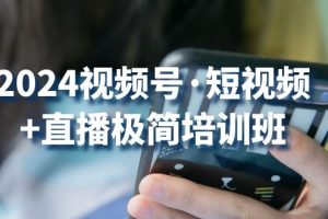 （10797期）2024视频号·短视频+直播极简培训班：抓住视频号风口，流量红利[中创网]