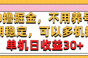 （10895期）0撸掘金，不用养号，长期稳定，可以多机操作，单机日收益30+[中创网]