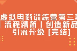 （10960期）虚拟电商训练营第三期丨流程精简丨创造新品丨引流升级[中创网]