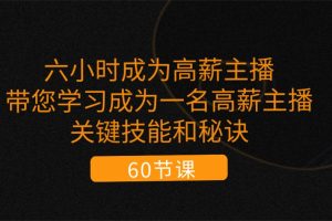 （11131期）六小时成为-高薪主播：带您学习成为一名高薪主播的关键技能和秘诀（62节）[中创网]