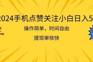 （11411期）2024手机点赞关注小白日入500  操作简单提现快[中创网]