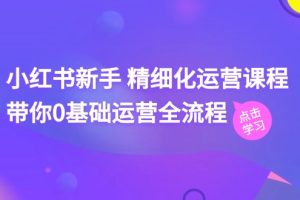 （11417期）小红书新手 精细化运营课程，带你0基础运营全流程（41节视频课）[中创网]