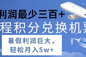 （11385期）2024暑假利润空间巨大的里程积分兑换机票项目，每一单利润最少500[中创网]