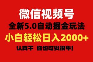 （11332期）微信视频号变现，5.0全新自动掘金玩法，日入利润2000+有手就行[中创网]