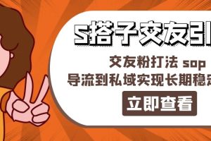 （11548期）某收费888-S搭子交友引流，交友粉打法 sop，导流到私域实现长期稳定盈利[中创网]