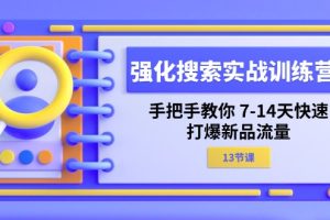 （11557期）强化 搜索实战训练营，手把手教你 7-14天快速-打爆新品流量（13节课）[中创网]