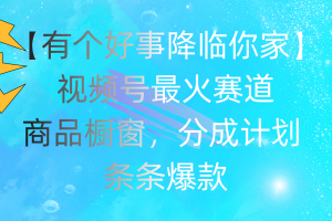 （11564期）有个好事 降临你家：视频号最火赛道，商品橱窗，分成计划 条条爆款，每…[中创网]