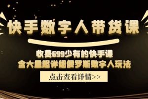 （11640期）快手数字人带货课，收费699少有的快手课，含大量超详细俄罗斯数字人玩法[中创网]