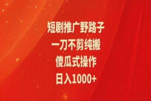 （11642期）暑假风口项目，短剧推广全新玩法，一刀不剪纯搬运，轻松日入1000+[中创网]